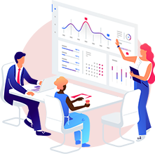 marketing image with graphs