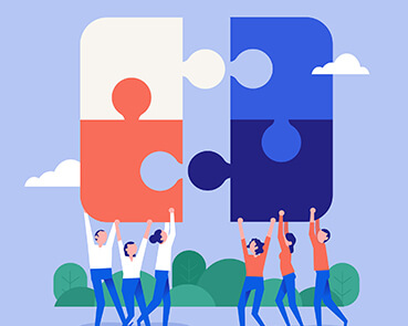 A jigsaw puzzle image for a digital marketing strategy