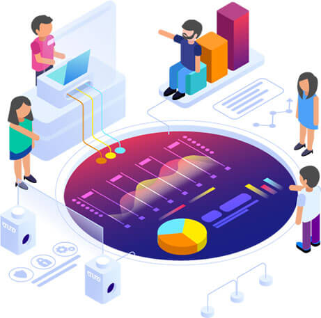 Official link building services image with four people